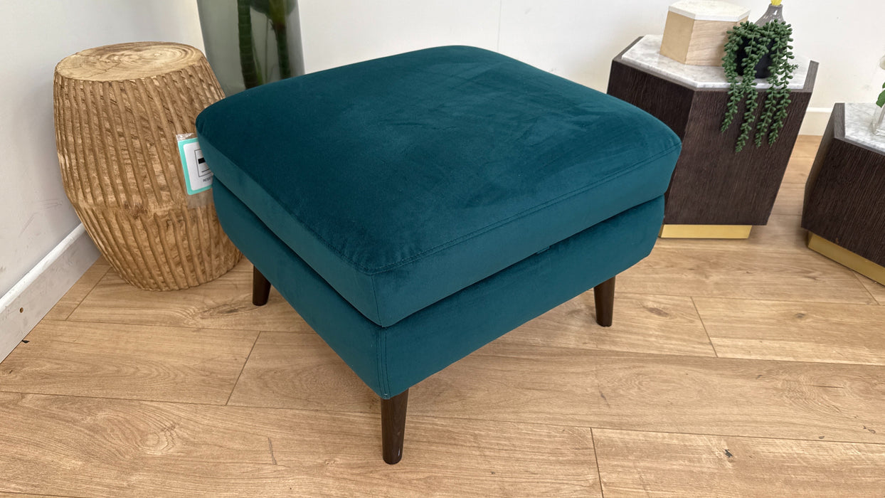 DFS Halston Fabric Storage Footstool in Teal