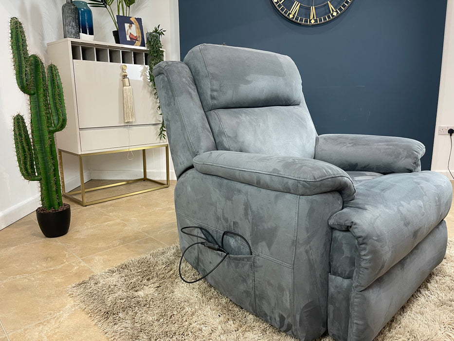 Gracie Fabric Rise and Tilt Power Recliner Chair - Lead Grey (WA2)