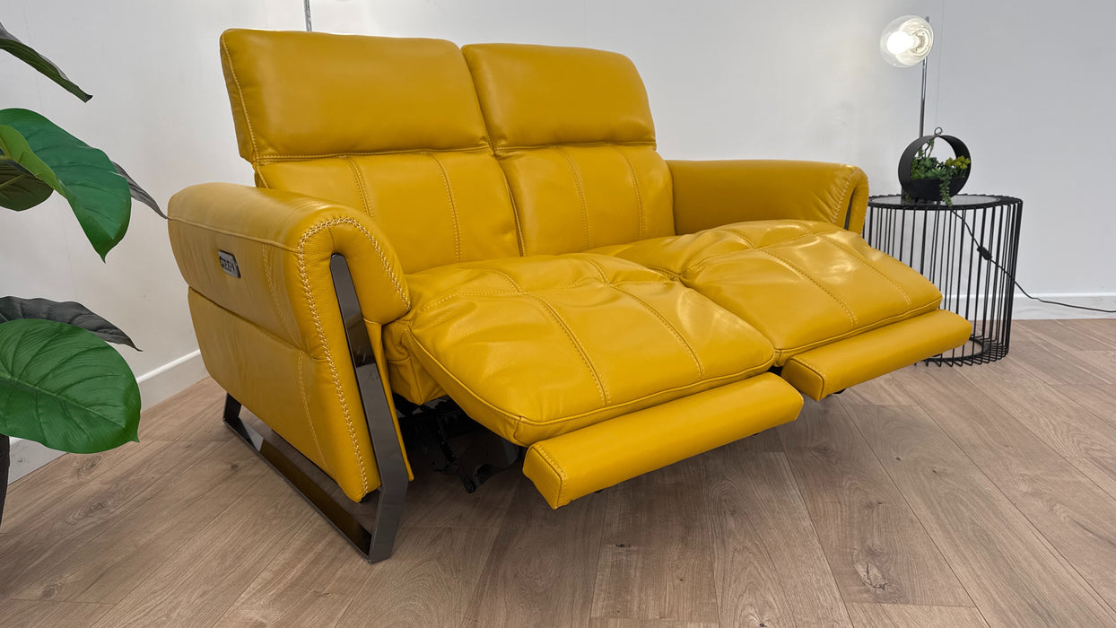 Packham 2 Seater Power Recliner - Leather - Le Mans Amber