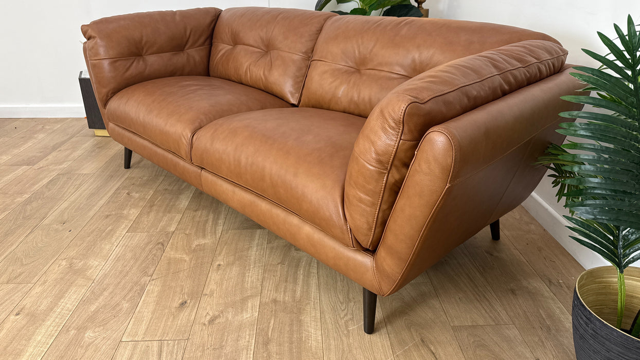Sofology Hygge Leather 4 Seater Split in Relaxed Soft Tan