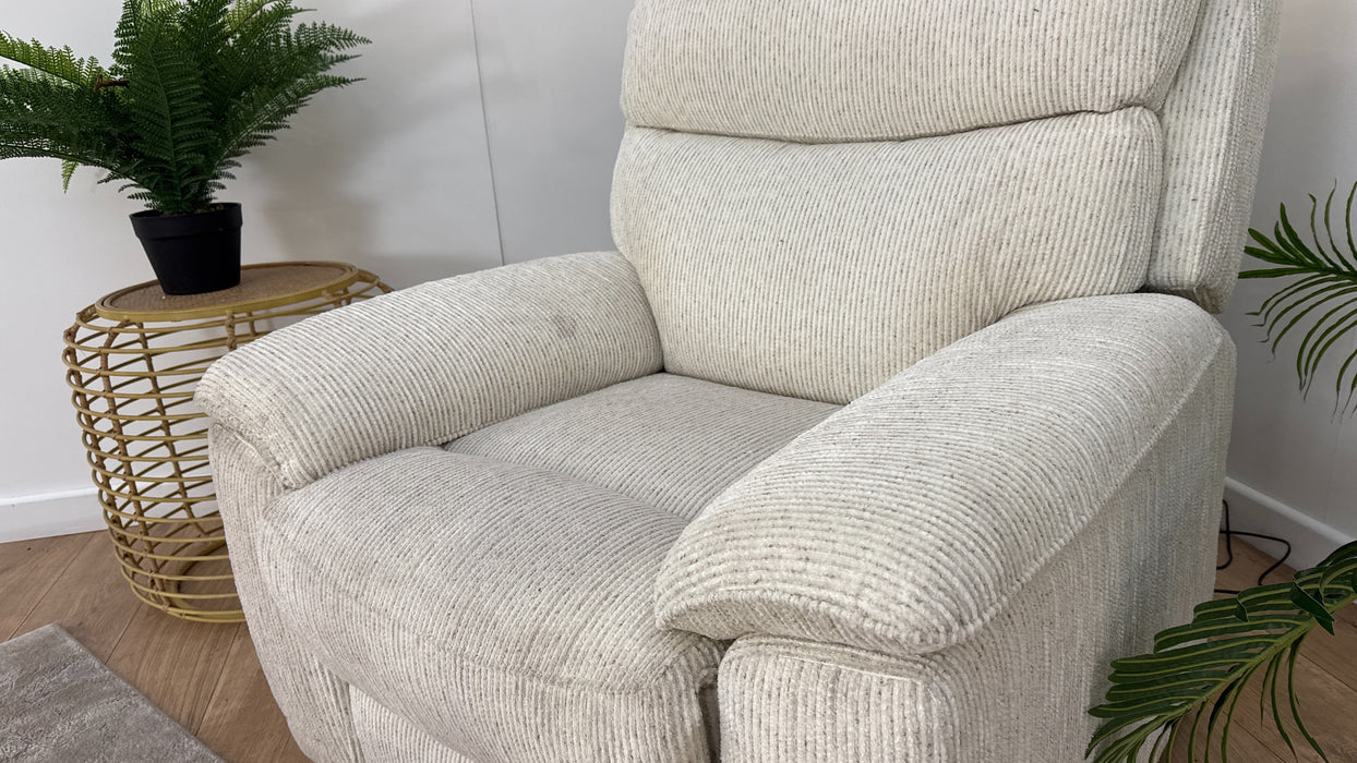 DFS Rise & Tilt Fabric Chair in Cream mix