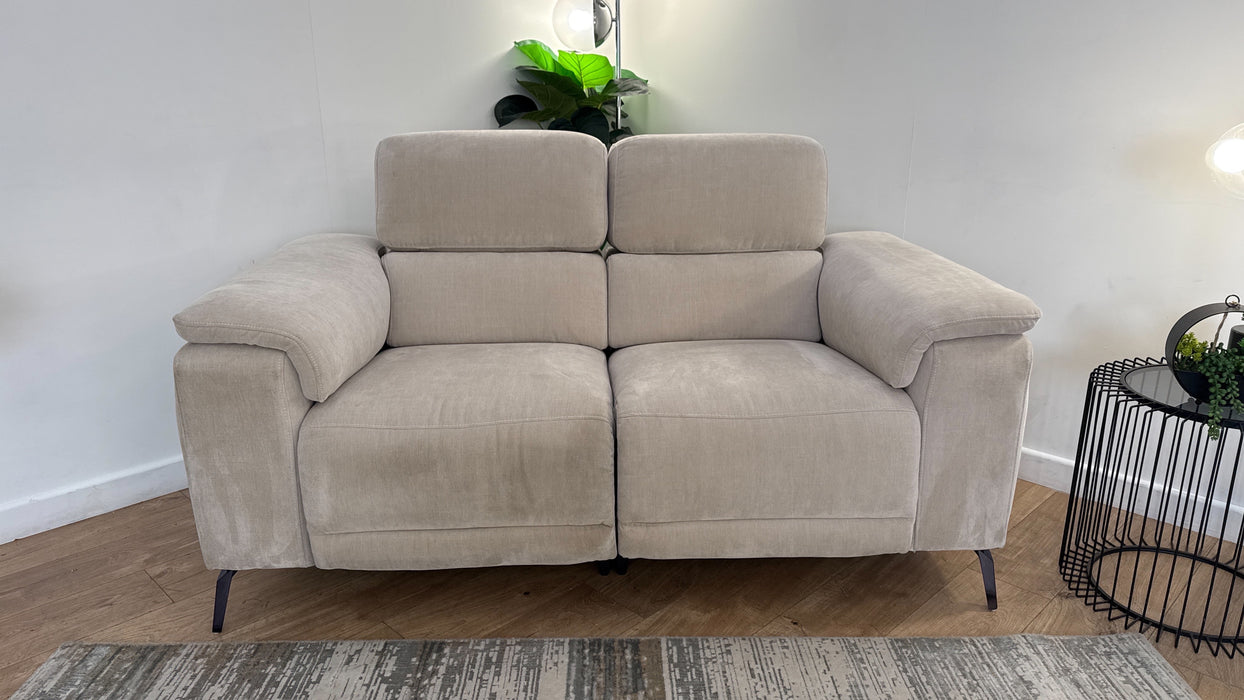 Sofology The Fratelli Fabric 2 Seater Power Recliner/Headrest in Relaxed Chenille Cotton