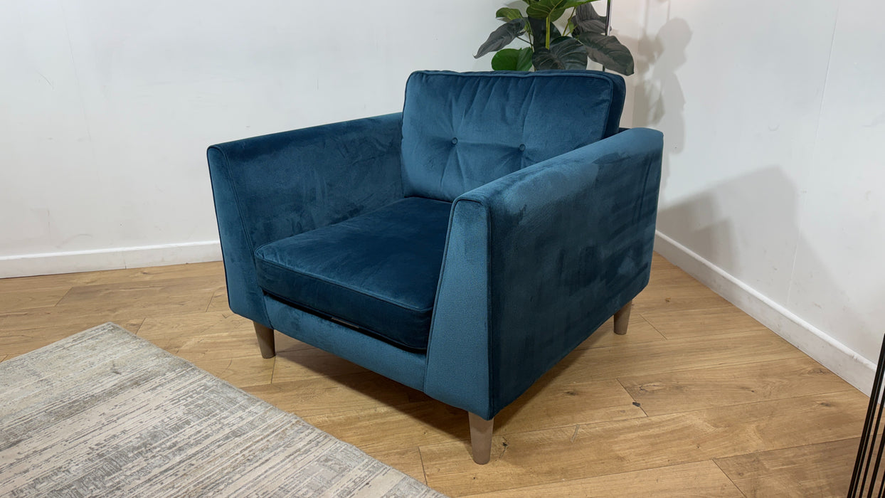 Sofology Cricket Fabric Chair in Teal Velvet