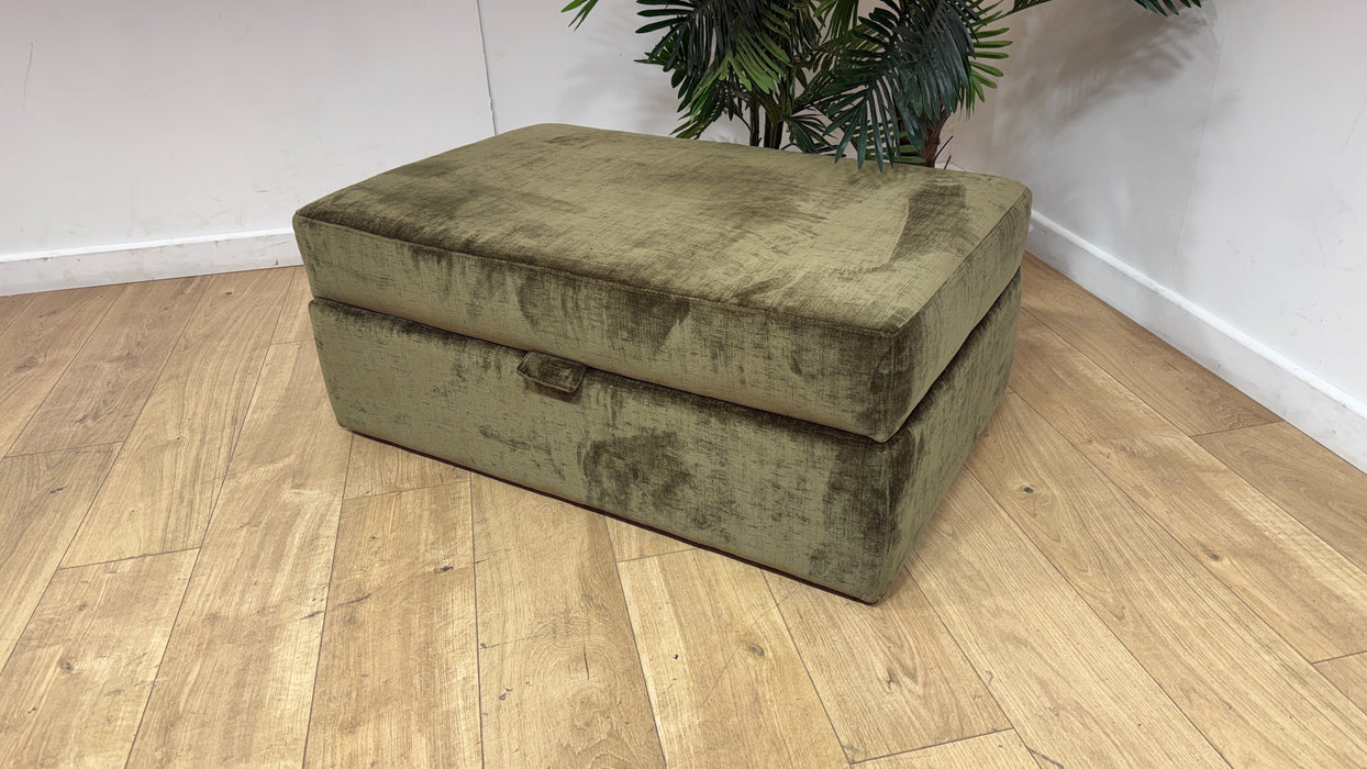 Sofology Regency Fabric Large Storage Footstool in Luxe Chenille Olive
