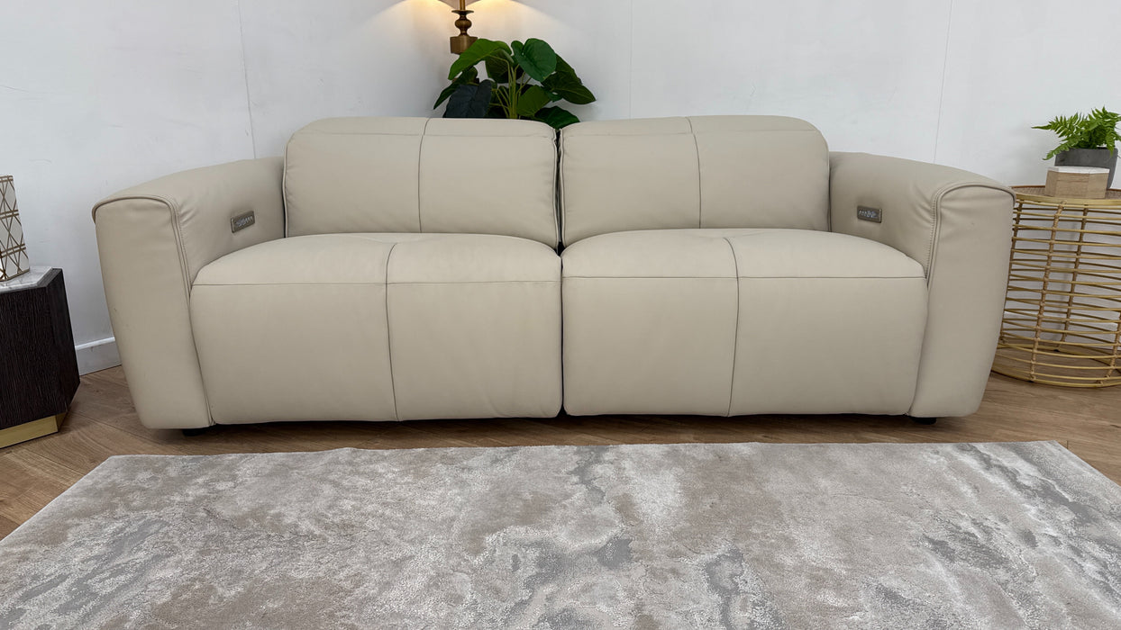 Sofology The Riviera Leather 2.5 Seater Power Recliner/Headrest in Trusty Super Matt Stone