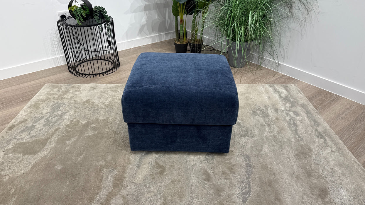 Sofology Sasso Fabric Storage Footstool in Soft Relaxed Chenille Denim