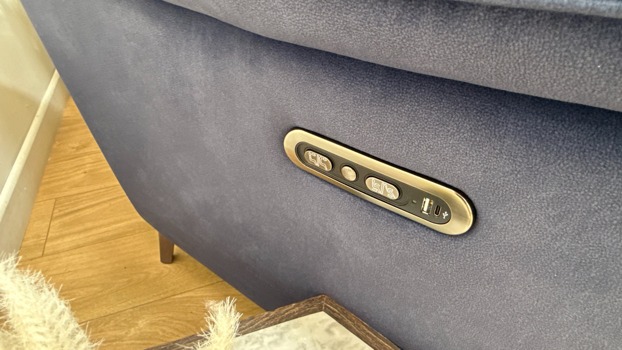 Sofology Arlo Fabric 2 Seater Power Recliner/Headrest in Lifestyle Flecked Navy