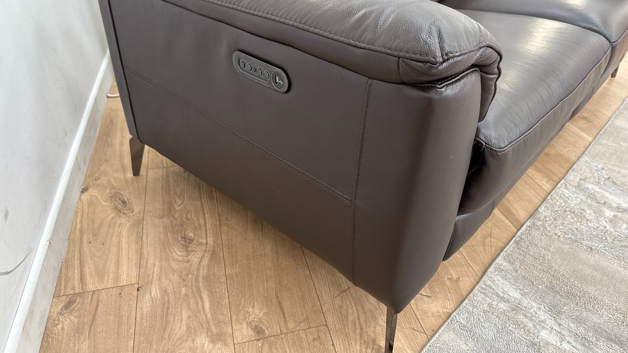 Sofology Illinois 3 Seater Leather Recliner in Brown