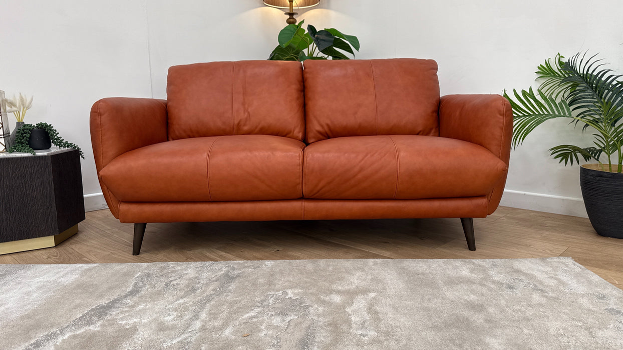 Sofology The Adler Leather 2 Seater in Relaxed Soft Amber