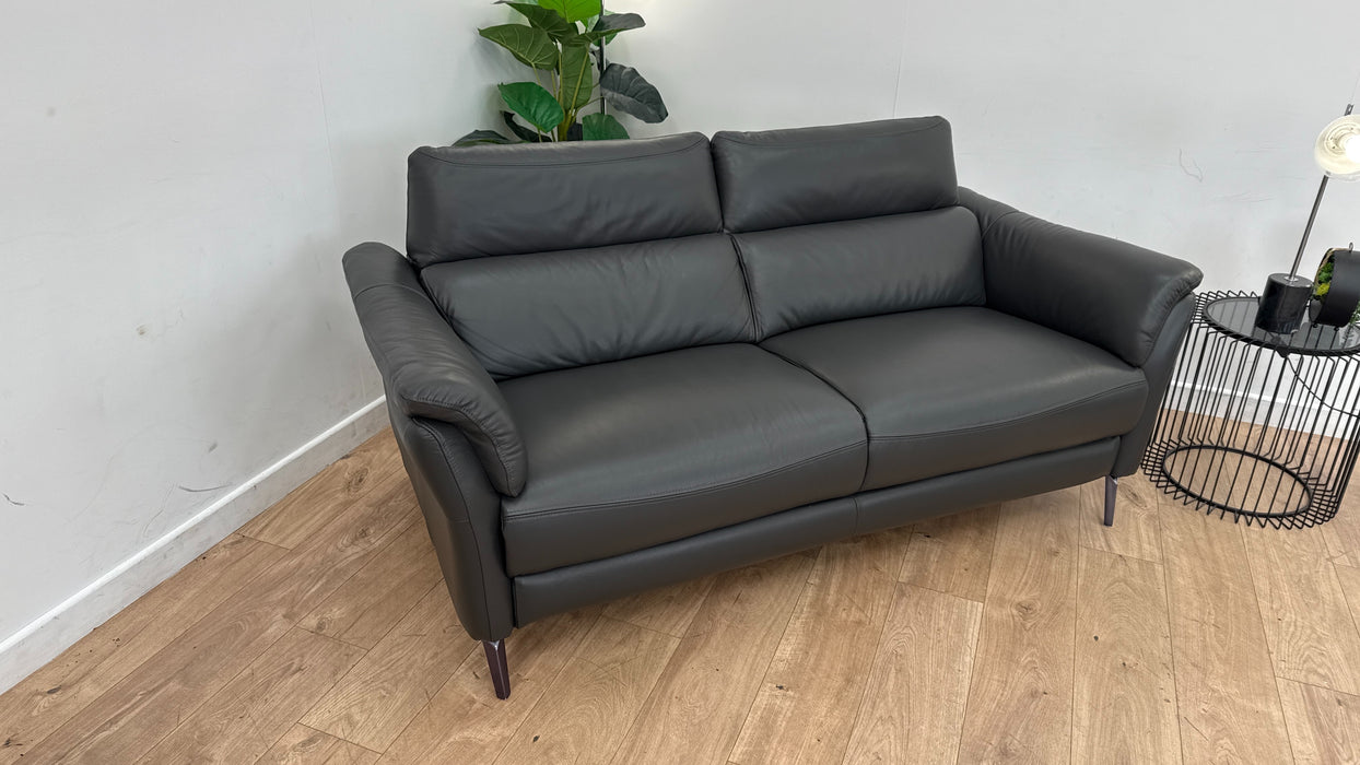 Sofology The Missouri 2.5 Seater Sofa in Trusty Sheen Leather Charcoal