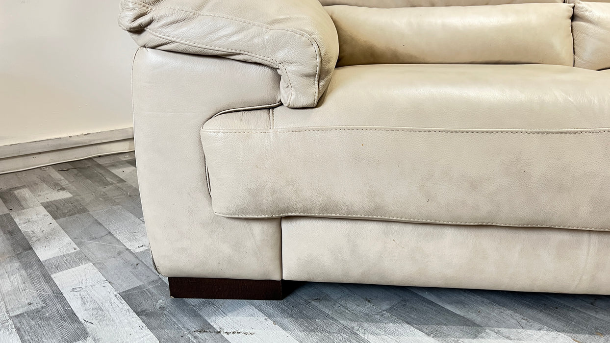 Santino 2 Seater - Leather Sofa - Caruso Bone