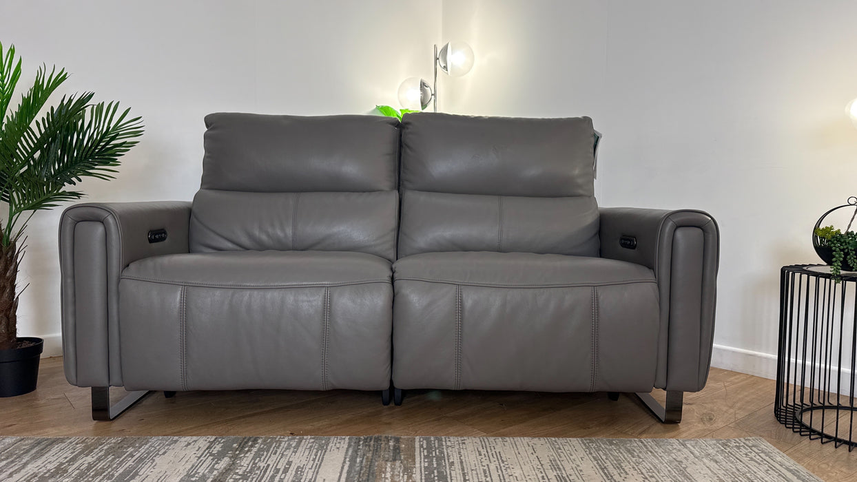 Sofology The Ravello Leather 2.5 Seater Power Recliner/Headrest in Trusty Embossed Elephant