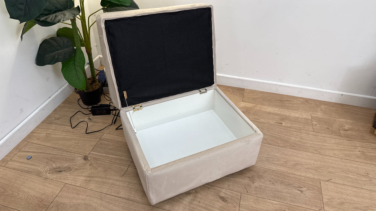 Sofology Titan Storage Footstool Fabric in Cream All Over