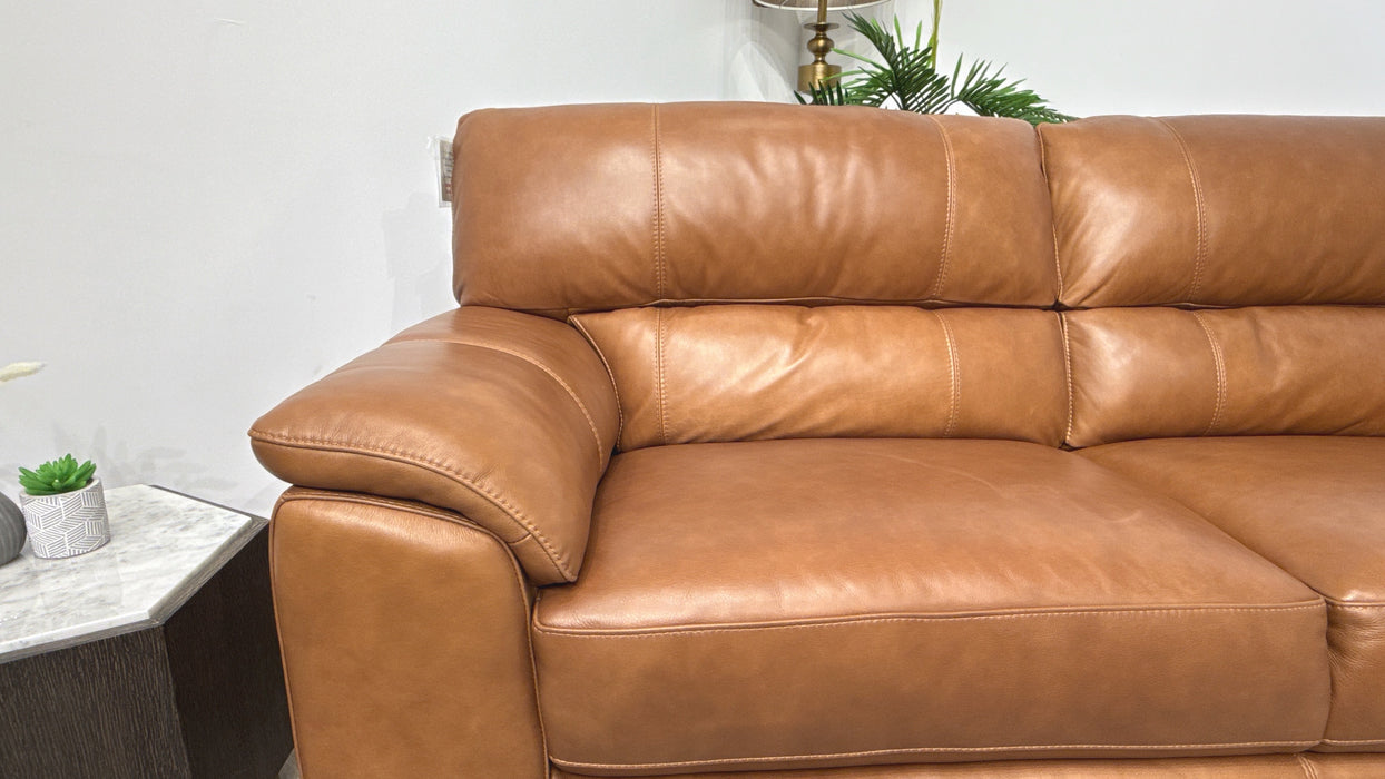 Sofology Santina Leather 3 Seater in Relaxed Soft Tan