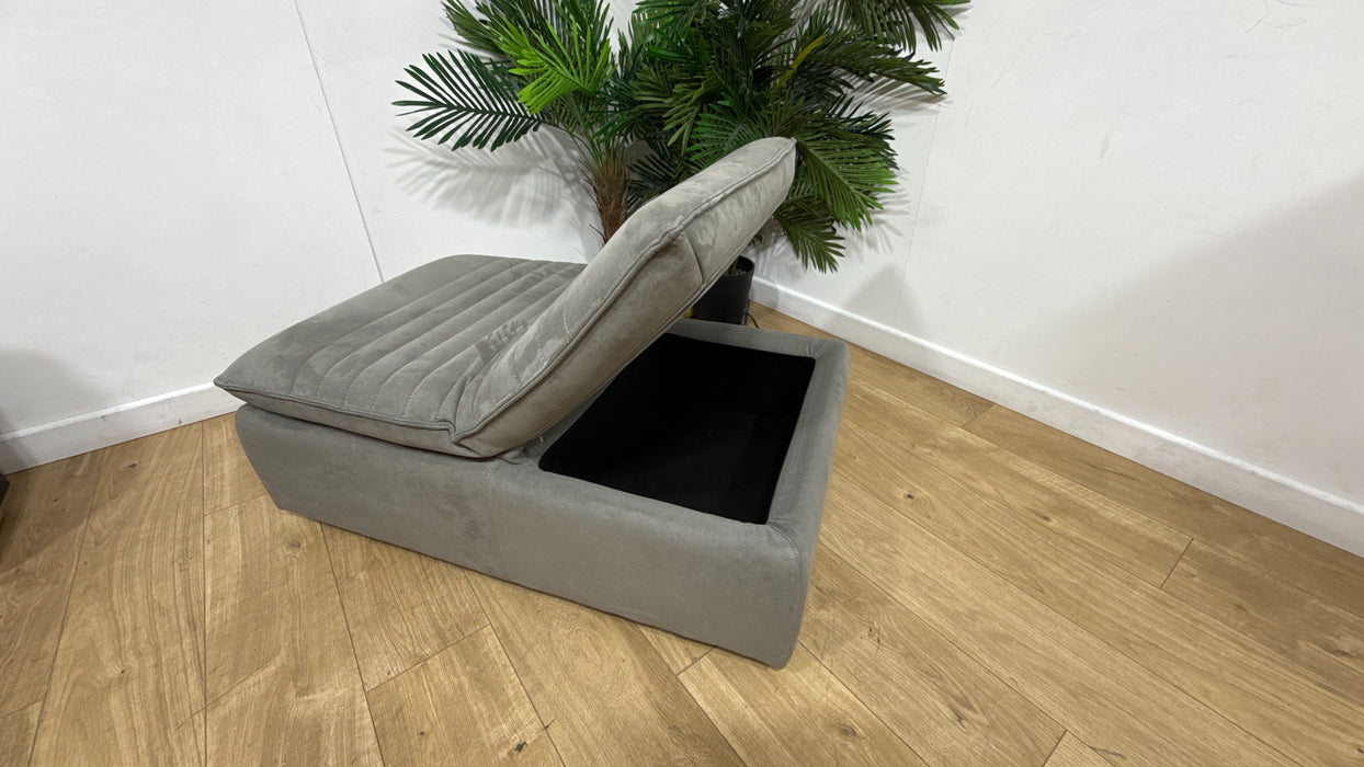 Sofology Illinois Fabric Dual Storage Footstool in Lifestyle Textured Charcoal