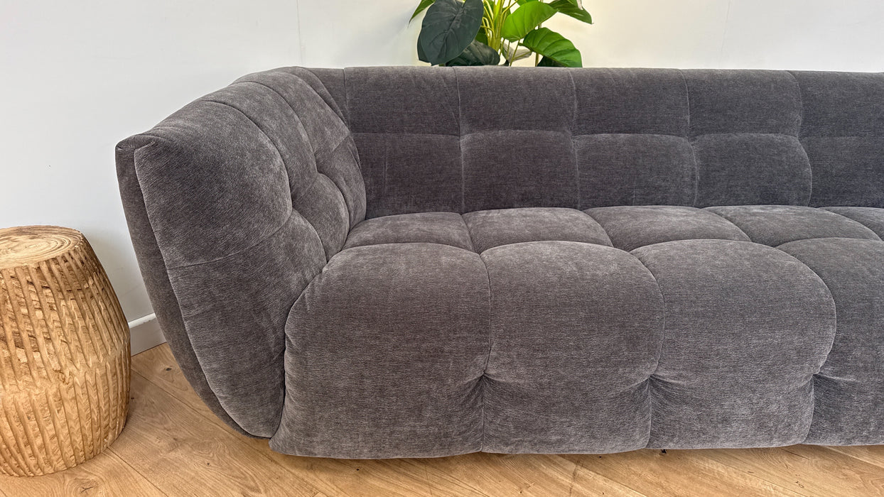 Sofology Lunar 3 Seater Fabric Sofa in Chenille Charcoal