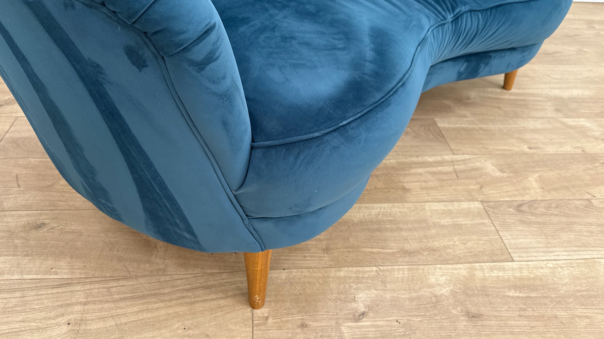 Sofology Perle Fabric 2 Seater in Plush Teal