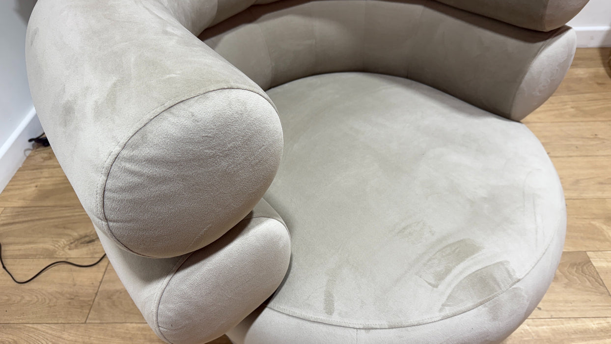 Sofology The Fitzrovia Fabric Accent Chair in Matt Velvet Stone Without Trim