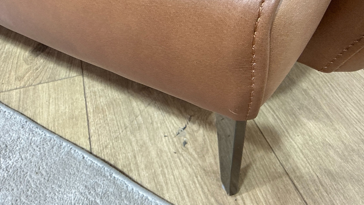 Sofology Adler Leather Loveseat in Relaxed Soft Tan