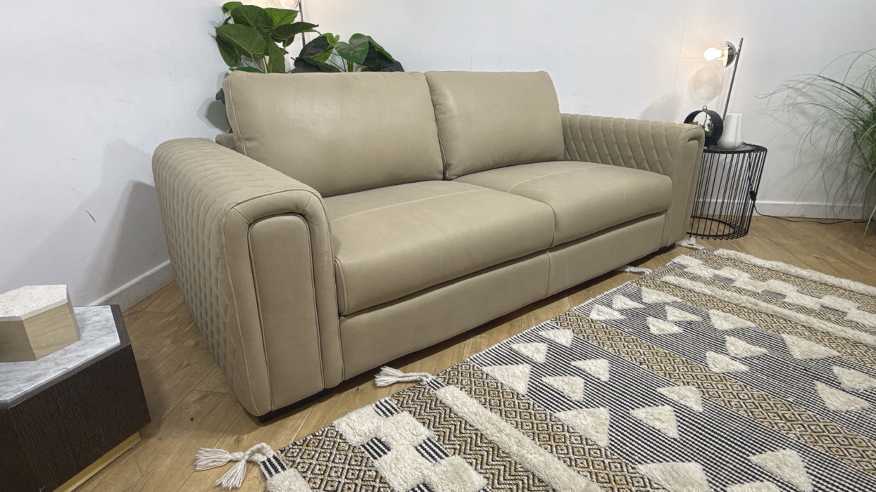 Sofology Firenze Leather 3 Seater in Character Vintage Stone