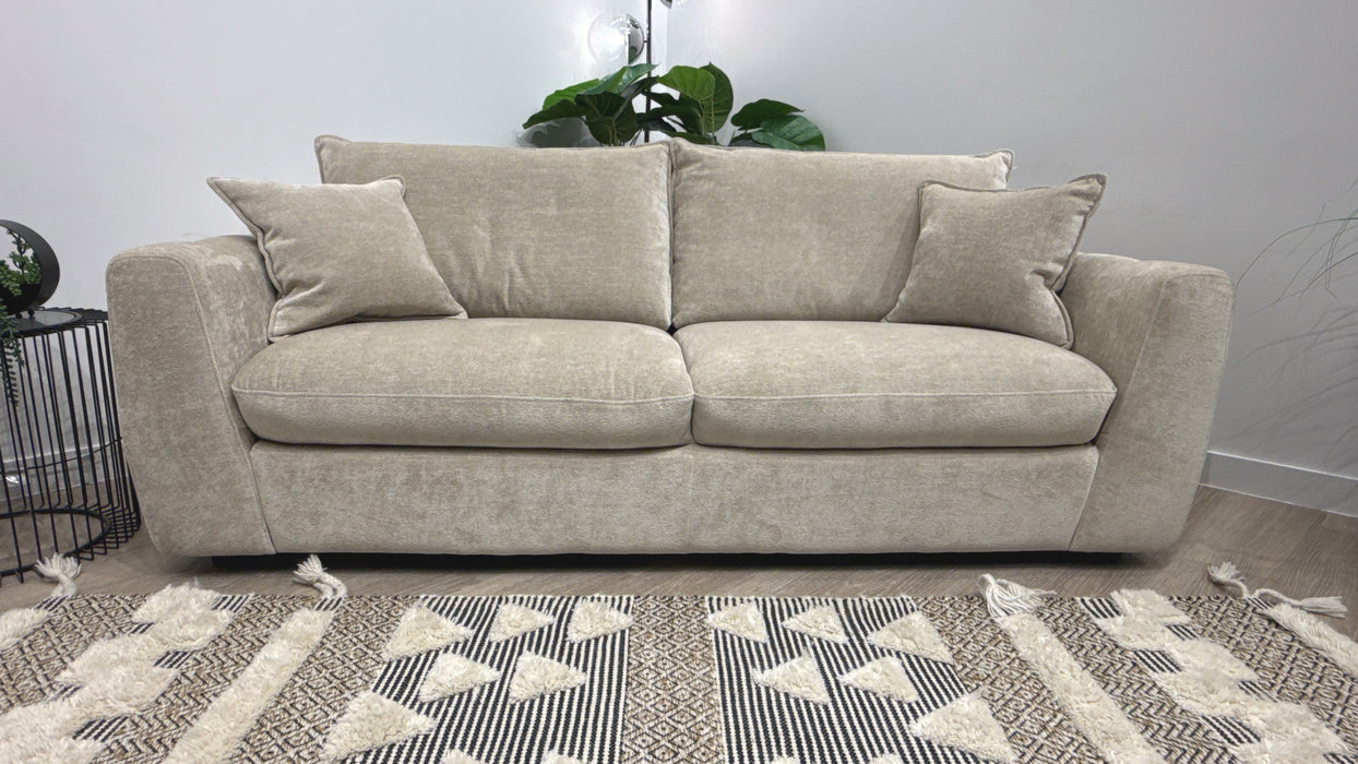 Sofology Hudson Fabric 3 Seater in Luxury Sherpa Pebble