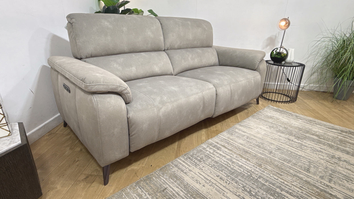 Sofology Bailey Fabric 2.5 Seater Power Recliner in Lifestyle Flecked Stone