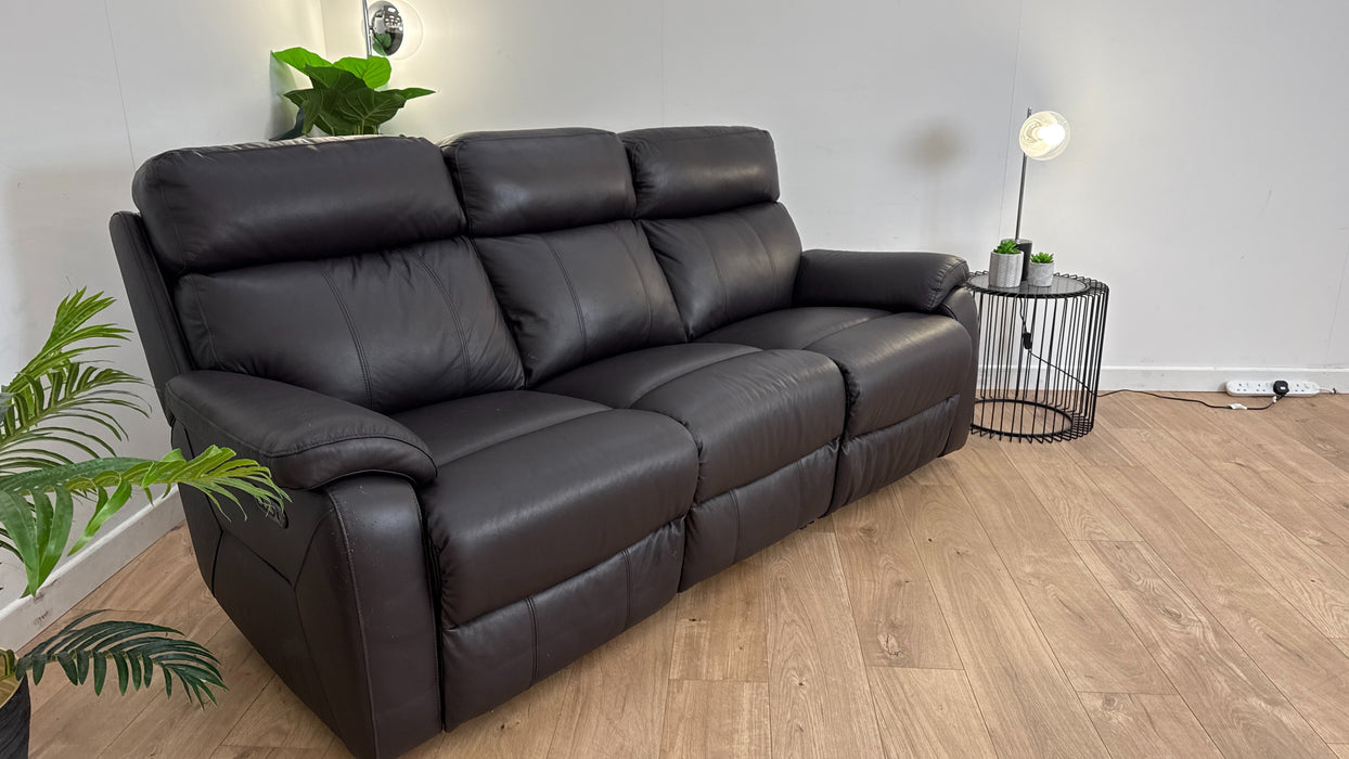 Navona 3 Seater Leather Power Recliner Sofa