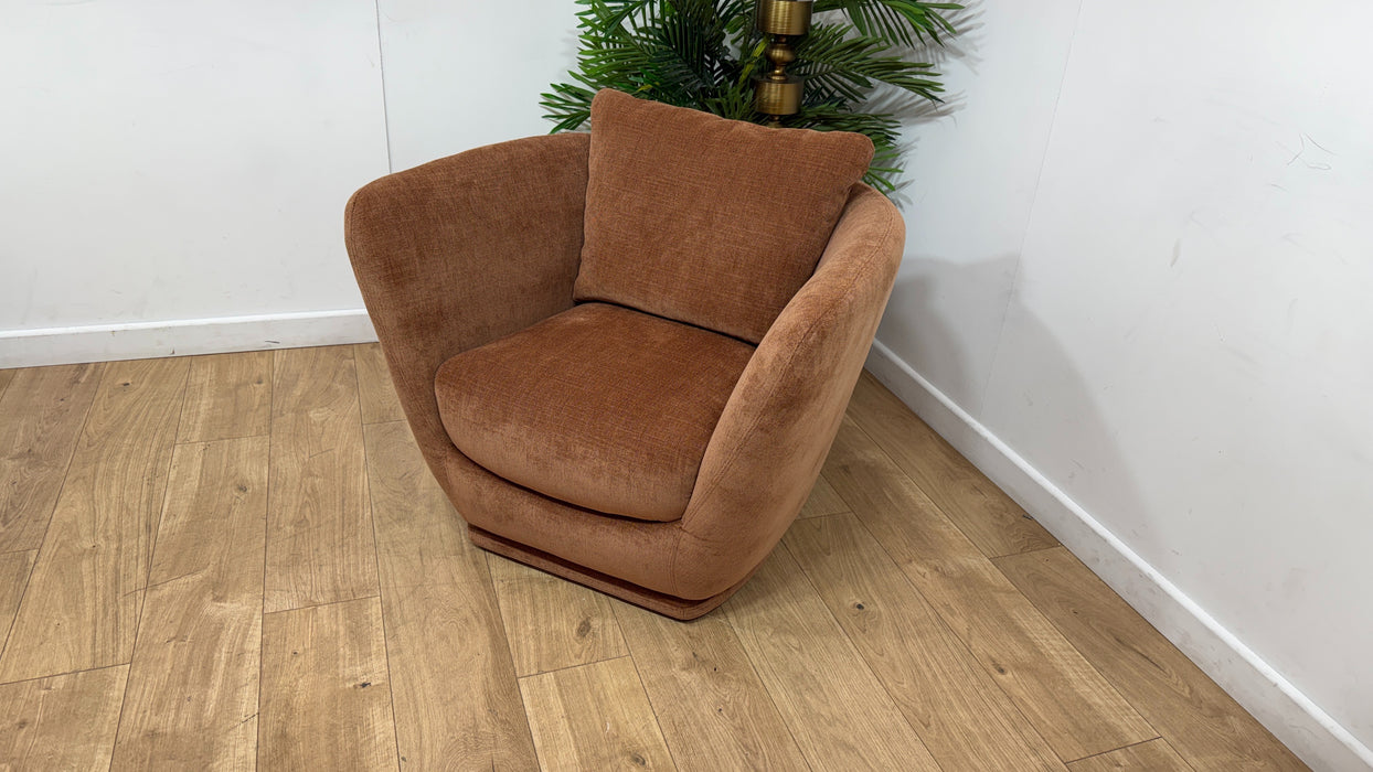 Sofology Serene Fabric Swivel Chair	in Casual Chenille Rust