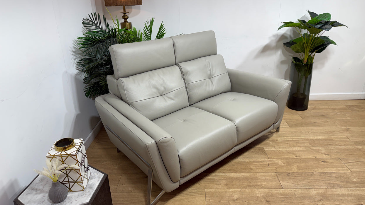 Sofology Loreto Leather 2 Seater in Amalfi Grey