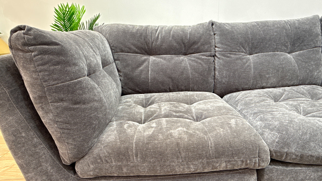 Sofology Cocoon Fabric 3 Corner 1 in Textured Chenille Charcoal