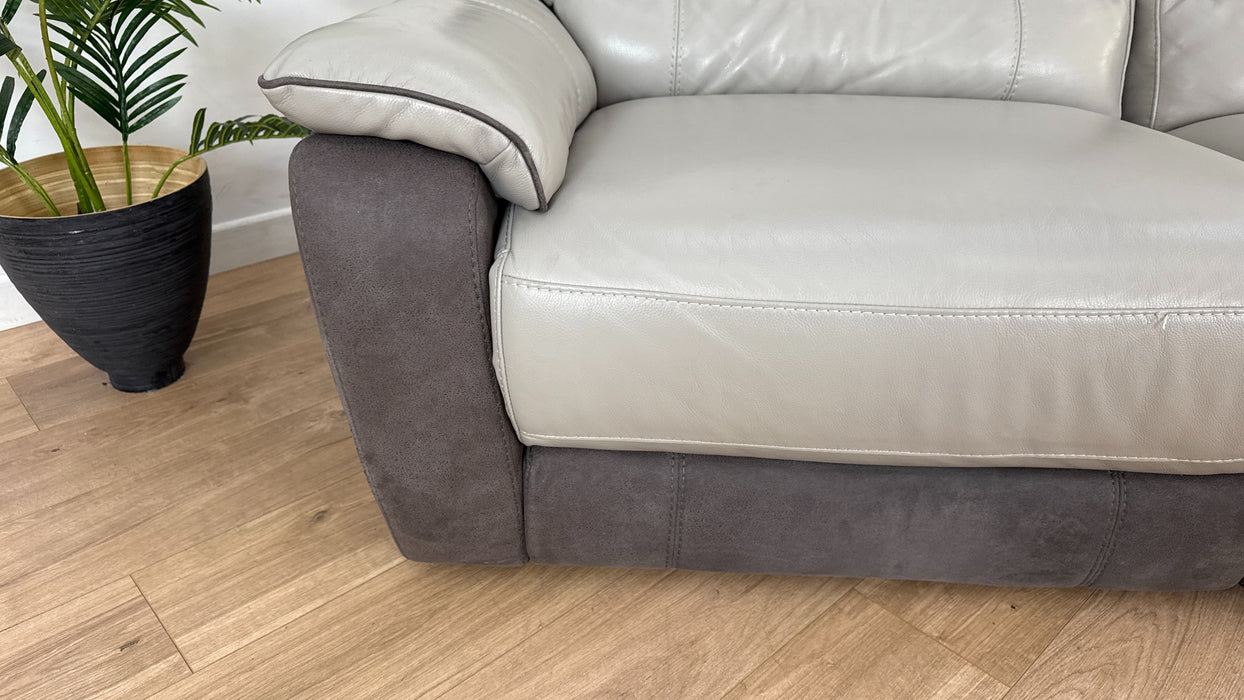 Maloney 3 Seater Fabric/Leather Power Recliner