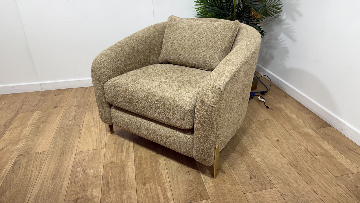 Sofology Westwood Fabric Accent Chair in Soft Boucle Caramel