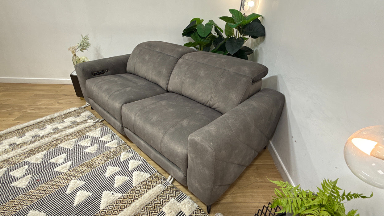 Sofology Allure Fabric 2.5 Seater Power Recliner/Headrest Heated Seats in Lifestyle Flecked Mocha