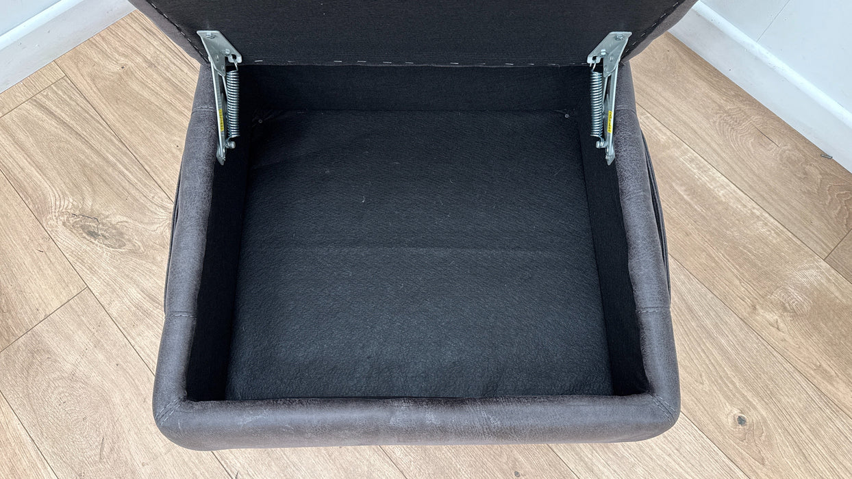 DFS The View Fabric Storage Footstool in Charcoal