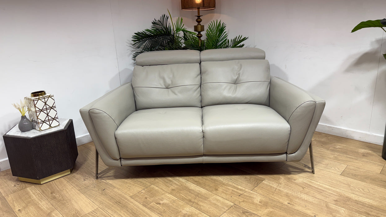 Sofology Loreto Leather 2 Seater in Amalfi Grey