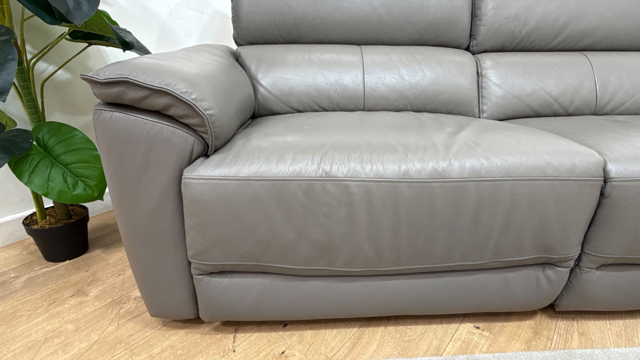 Sofology Hugo Leather 2.5 Seater Power Recliner/Headrest in Trusty Embossed Elephant