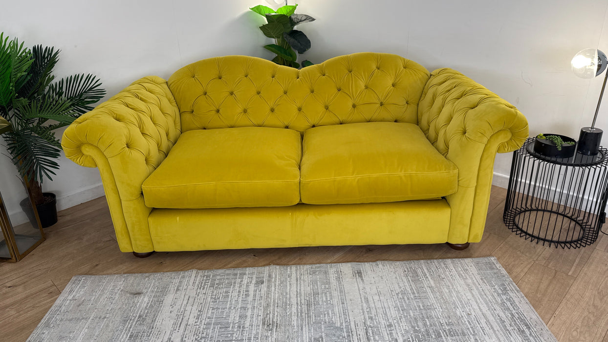 DFS The Windsor 3 Seater Fabric Sofa Bed in Velvet Yellow