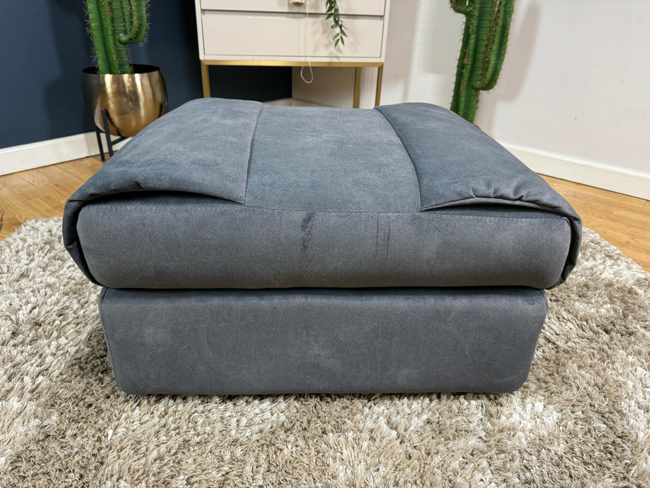 Marvella Fabric Footstool Flecked Fabric Charcoal  (WA2)