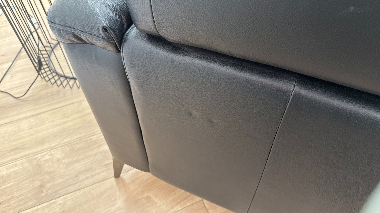 Sofology The Illinois Leather 3 Seater in Le Mans Black