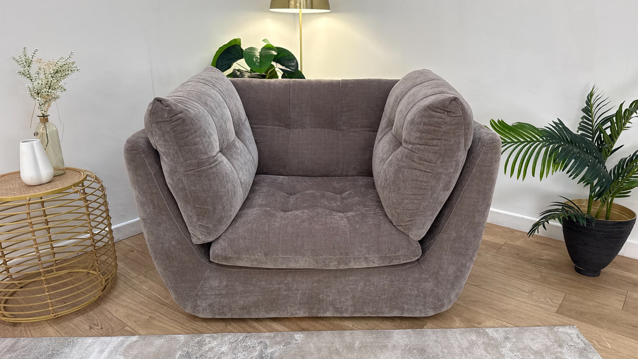 Sofology The Cocoon Fabric Loveseat in Relaxed Chenille Nutmeg