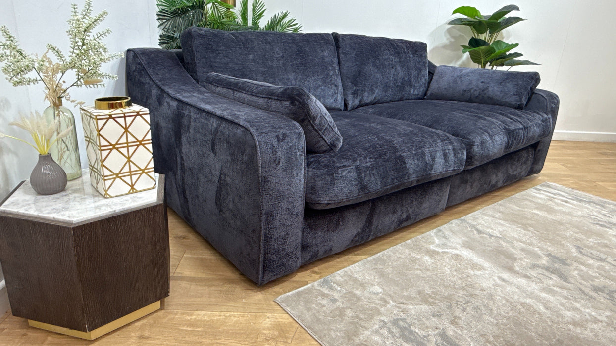 Sofology Bellagio 3 Seater Split Reversible Feather Flex Interior in Chunky Luxe Chenille Ink Mix