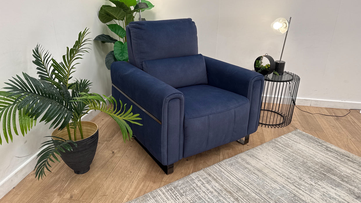 Sofology The Ravello Reclining Chair in Flecked Fabric Navy