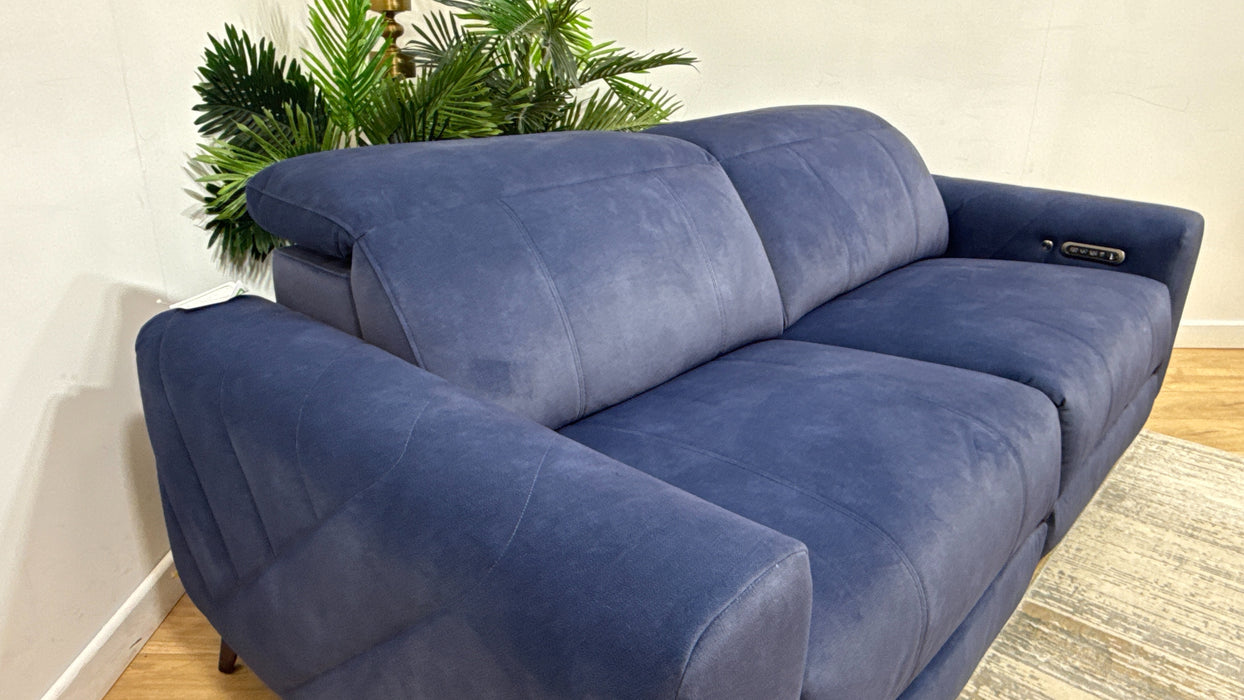 Sofology The Allure Fabric 2.5 Seater Power Recliner/Headrest Heated Seats Lumbar Support in Lifestyle Flecked Navy