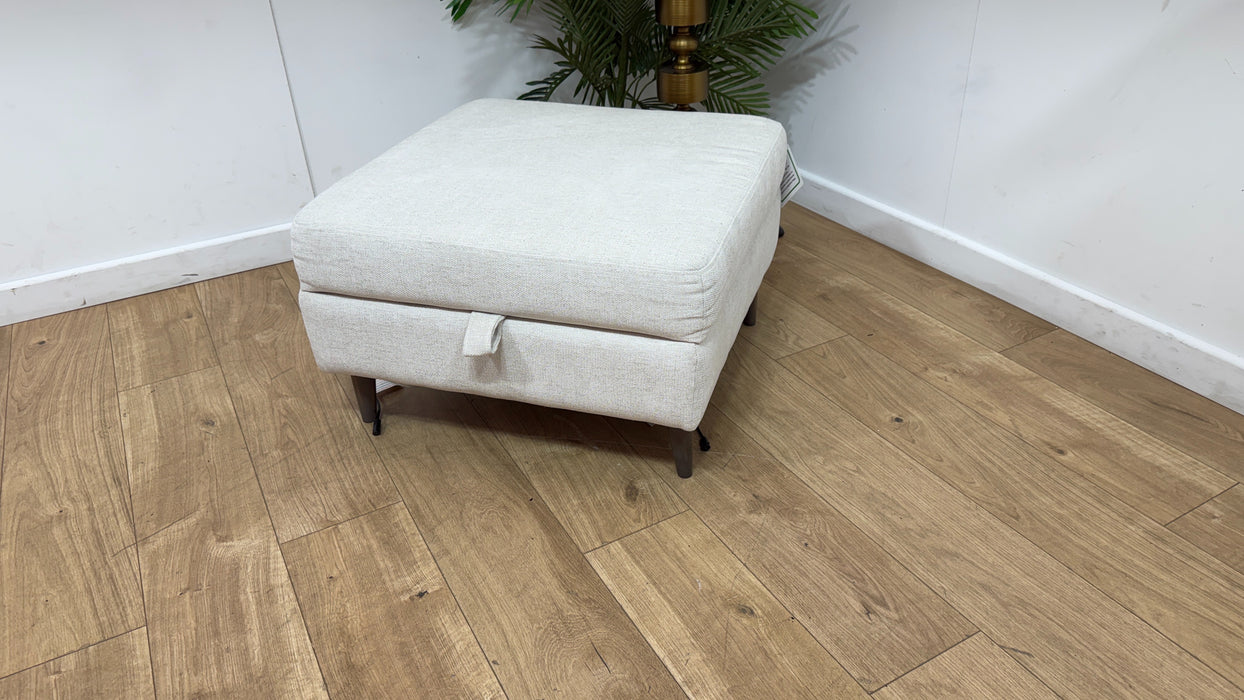 Sofology Hackney Fabric Storage Memory Foam Footstool in Linen Look Chenille Mist