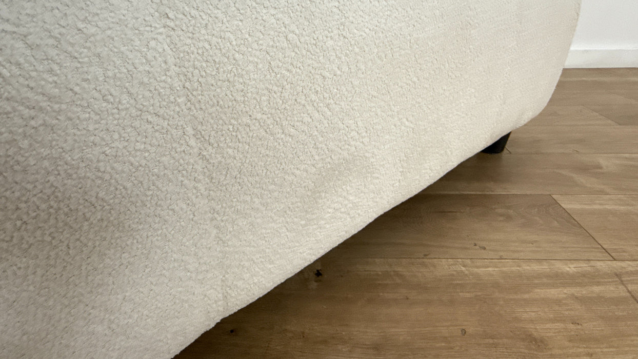 Sofology The Marble Arch Fabric Designer Footstool in Cosy Boucle Plain Ecru