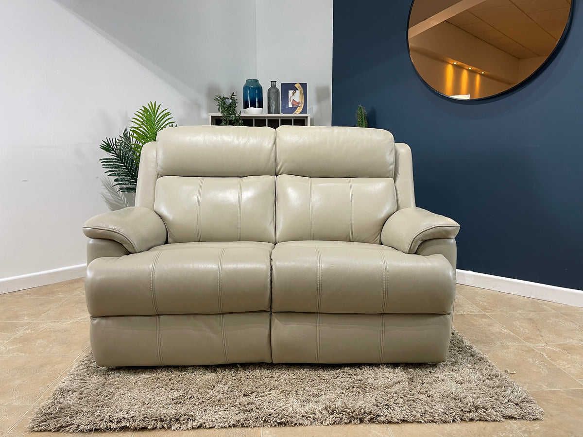 Gracy 2 Seat Leather Sofa Calamine (WA2) — The Sofa Clearance Outlet