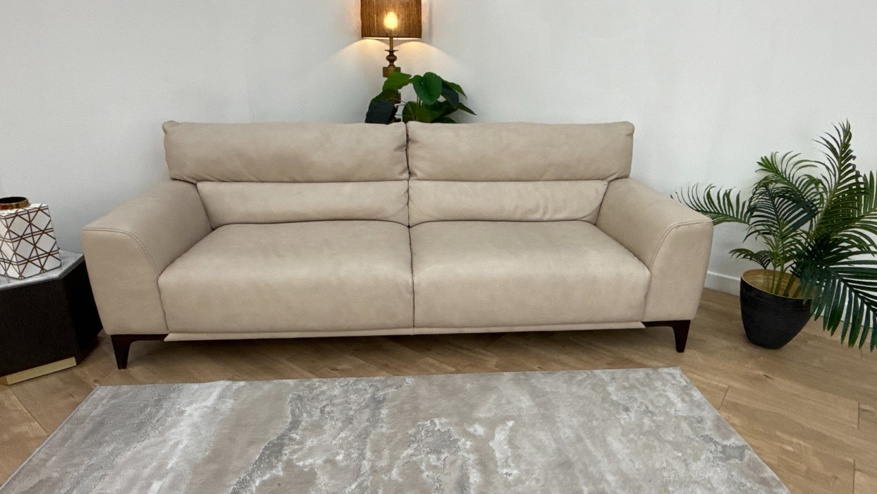 Sofology The Sassari 4 Seater Leather Sofa in Gemini Bone