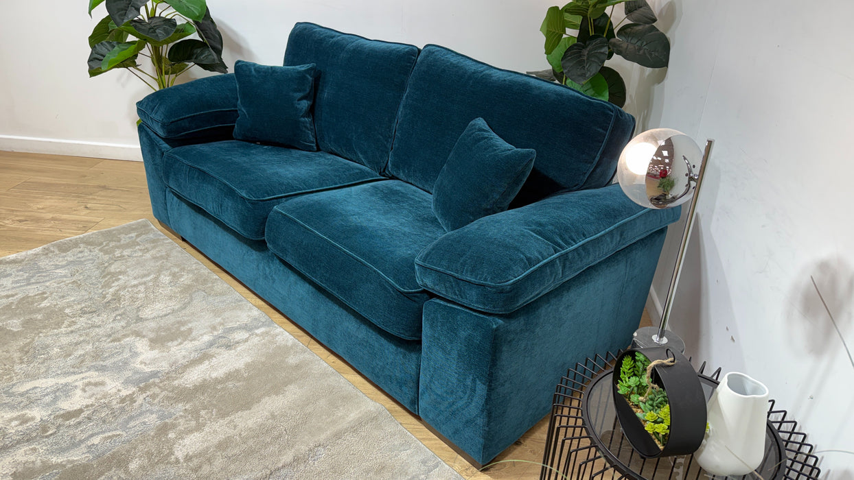Sofology Brixton Fabric 3 Seater in Soft Chenille Teal