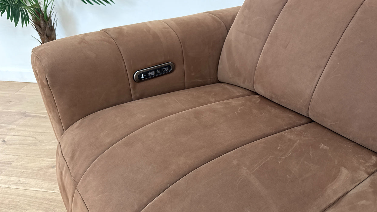Sofology The Paramount Fabric 2.5 Seater Power Recliner/Headrest in Lifestyle Nubuck Feel Pecan