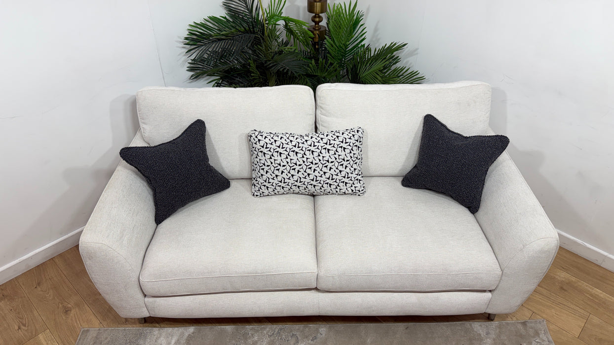 Sofology Hackney Fabric 3 Seater Sprung Seats in Linen Look Chenille Mist Mix